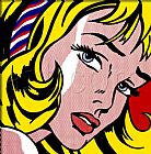 Famous Girl Paintings - Girl With Hair Ribbon roy lichtenstein